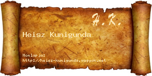 Heisz Kunigunda névjegykártya
